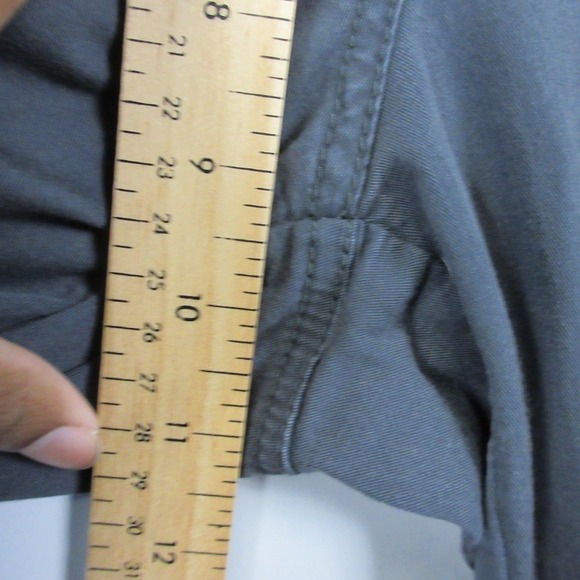 Cache Y2K Baggy Floral Embellished Capris Women 8 Gray Cotton Crop Low Rise 528 - Picture 11 of 13